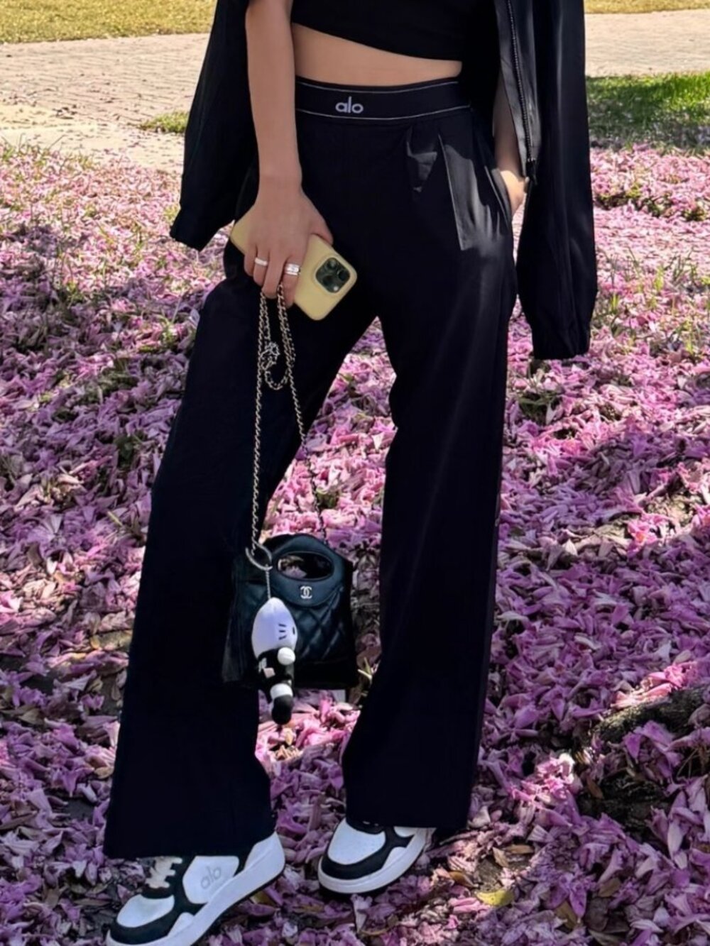 🧇ALO Yoga Suit Up Trouser Black (Regular)🥓Chic Wide Leg Everyday Pants - Picture 1 of 9